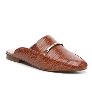 Kelly & Katie Oana Cognac Croc Print Mules